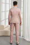 Silm Fit Peak Lapel Light Pink Jacquard Trajes de bienvenida para hombre