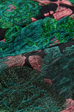 Verde Solapa de Chal Jacquard Floral Traje de Fiesta