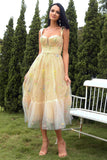 Champán Vestido de baile bordado midi