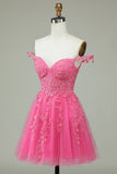 Lindo A Line Spaghetti Straps Mint Short Homecoming Dress con apliques