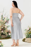 Halter Plata Vestido Invitada Boda