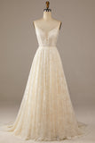 Vestido de novia de encaje de albaricoque brillante