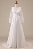 Marfil Boho Vestido de Novia Con Encaje