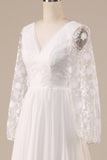 Marfil Boho Vestido de Novia Con Encaje