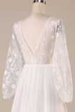Marfil Boho Vestido de Novia Con Encaje