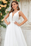 Marfil Tul Vestido de Novia Cuello en V