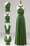 Verde Vestido de Dama de Honor Largo