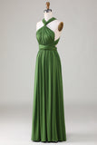 Verde Vestido de Dama de Honor Largo