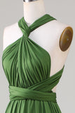 Verde Vestido de Dama de Honor Largo