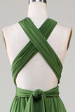Verde Vestido de Dama de Honor Largo