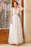 Apliques Blanco Tulle Vestido de Novia