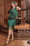 Talla Grande Champán 1920s Vestido Lentejuelas