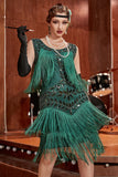 Champán Gatsby 1920s Vestido Lentejuelas Flecos
