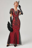 Lentejuelas Marfil 1920s Vestido Largo