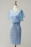 Vestido de Cóctel Lentejuelas Azul Gris