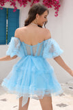 Lindo vestido de bienvenida de tul rosa de una línea del hombro