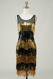 Vestido con solapa Golden Fringes con lentejuelas