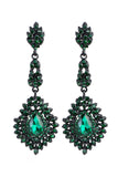 Vestido largo de fiesta con tirantes finos verde oscuro brillante con accesorio
