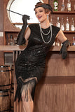 Negro Gatsby 1920s Flapper Vestido