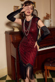Rojo Gatsby 1920s Flapper Vestido