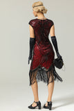 Negro Gatsby 1920s Flapper Vestido
