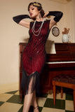 Rojo Gatsby 1920s Flapper Vestido