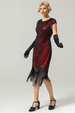Dorado 1920s Flapper Vestido con Flecos