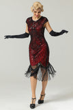 Dorado 1920s Flapper Vestido con Flecos
