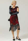Dorado 1920s Flapper Vestido con Flecos