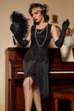 Negro 1920s vestido lentejuelas