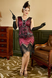 Lentejuelas verde oscuro Talla grande 1920s Vestido de flapper