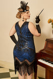 Mujer Talla Grande 1920s Vestido lentejuelas Vestido de Flapper