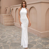 Negro Vestido de Fiesta Sirena Lentejuelas