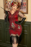Lentejuelas dorado negro talla grande 1920s vestido