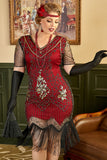Lentejuelas dorado negro talla grande 1920s vestido