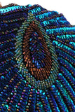 Embrague en forma de concha verde pavo real