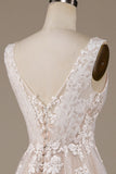 Vestido de novia Apricot Tulle Sweep Train con encaje