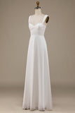 Ivory Scoop Cuello Boho Vestido de novia con encaje