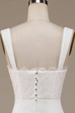 Ivory Scoop Cuello Boho Vestido de novia con encaje